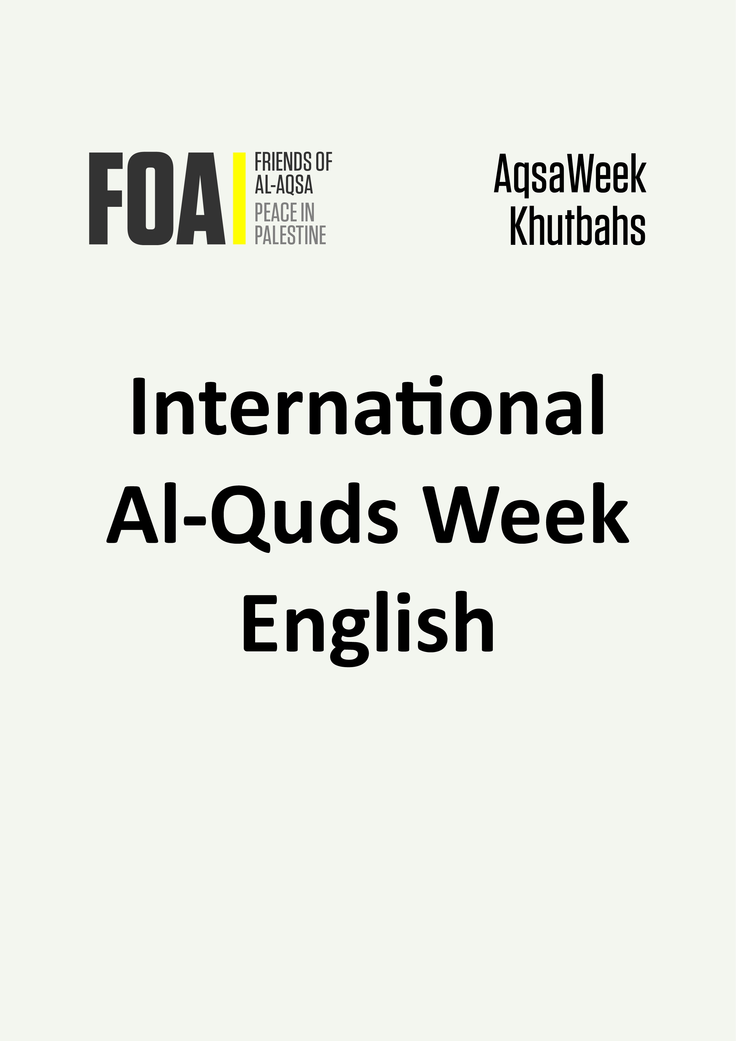 Aqsa Week 2024 08 Khutbah International AlQuds Week English